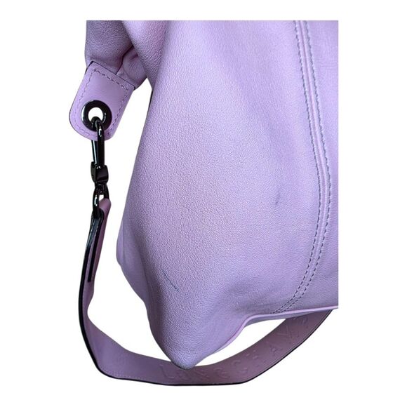 LONGCHAMP Medium Le Pliage Cuir Pink Leather Top Handle Tote - Picture 12 of 15